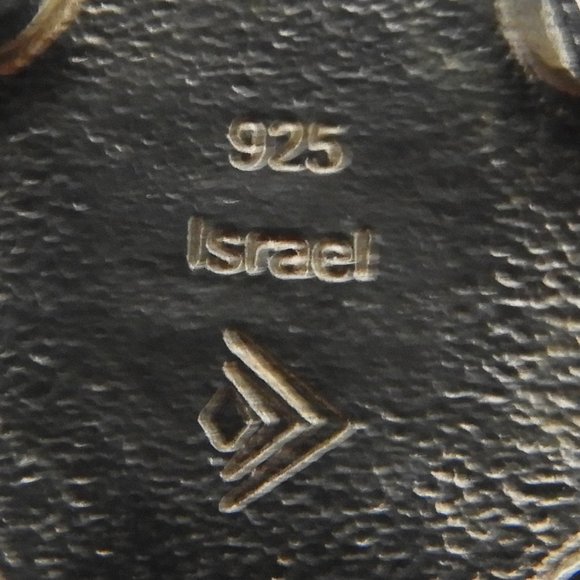 L721 Brown Cord Hammered Cross Necklace Stamped 925 Israel - Picture 5 of 6